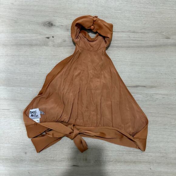 Princess Polly Paityn High Neck Halter Open Back Tie Back Crop Top Size 2 - Picture 4 of 5